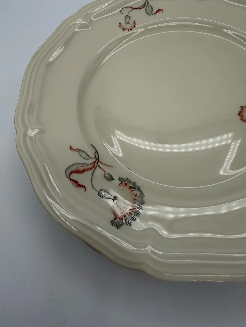 Rosenthal Chippendale Germany Rust Red & Gray  7.5” Salad Plates  Set of 4